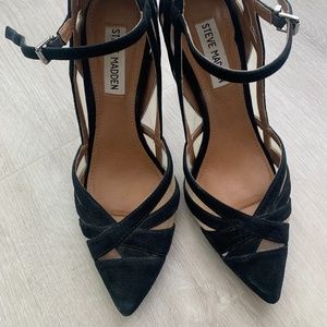 Black Suede Pumps Heels - Size 7